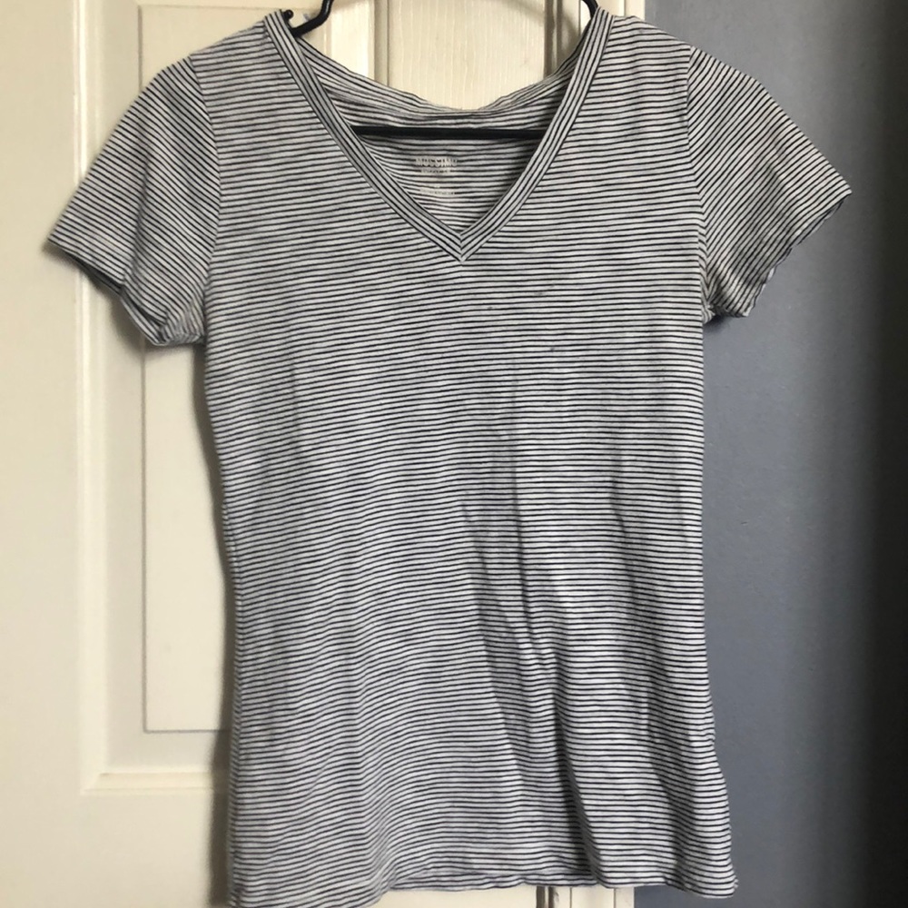 striped v-neck